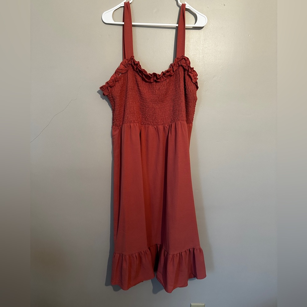 Shein Curve cami dress. Never worn. 3XL, coral pink color